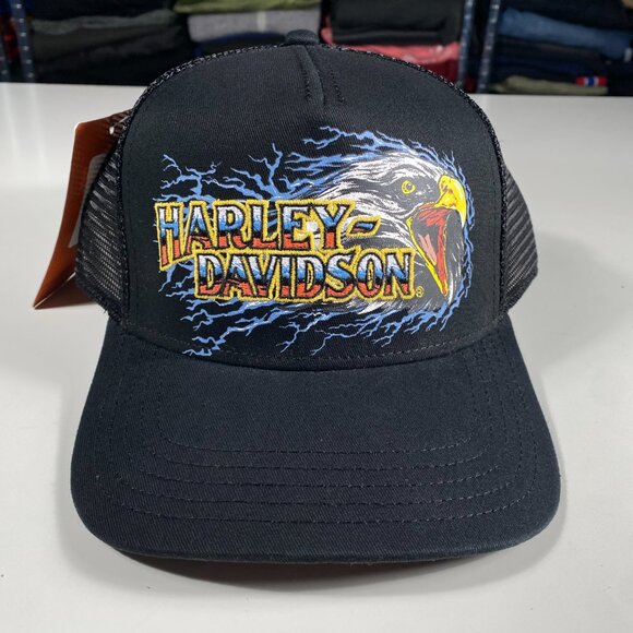 NWT Harley-Davidson Sinclair 5 Panel Meshback Ballcap Black men's OS - Picture 2 of 9